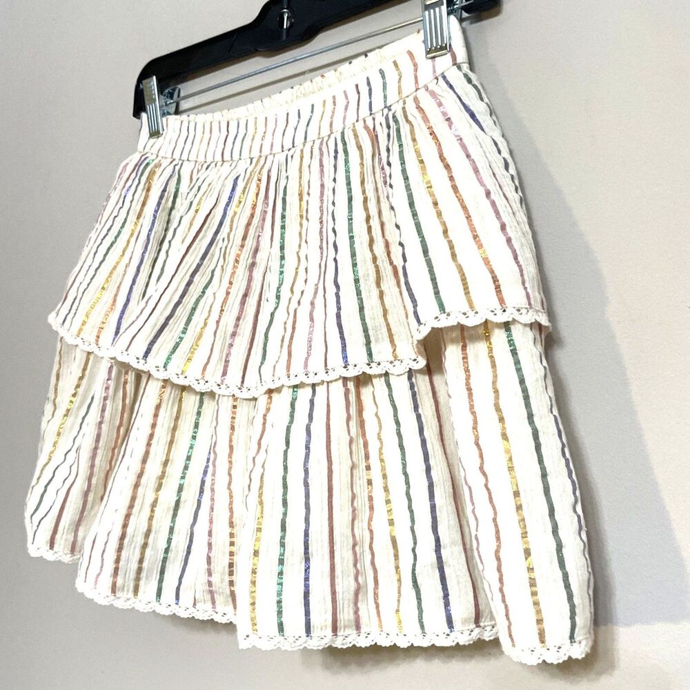 GAP NWT Striped  colorful Girls Twirly Linen Blend Skirt Size XXL (Wom SM)/$50
